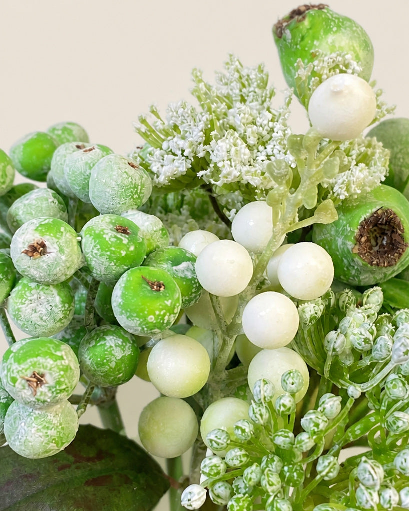 White Artificial Forest Berry Bundle - 32 cm