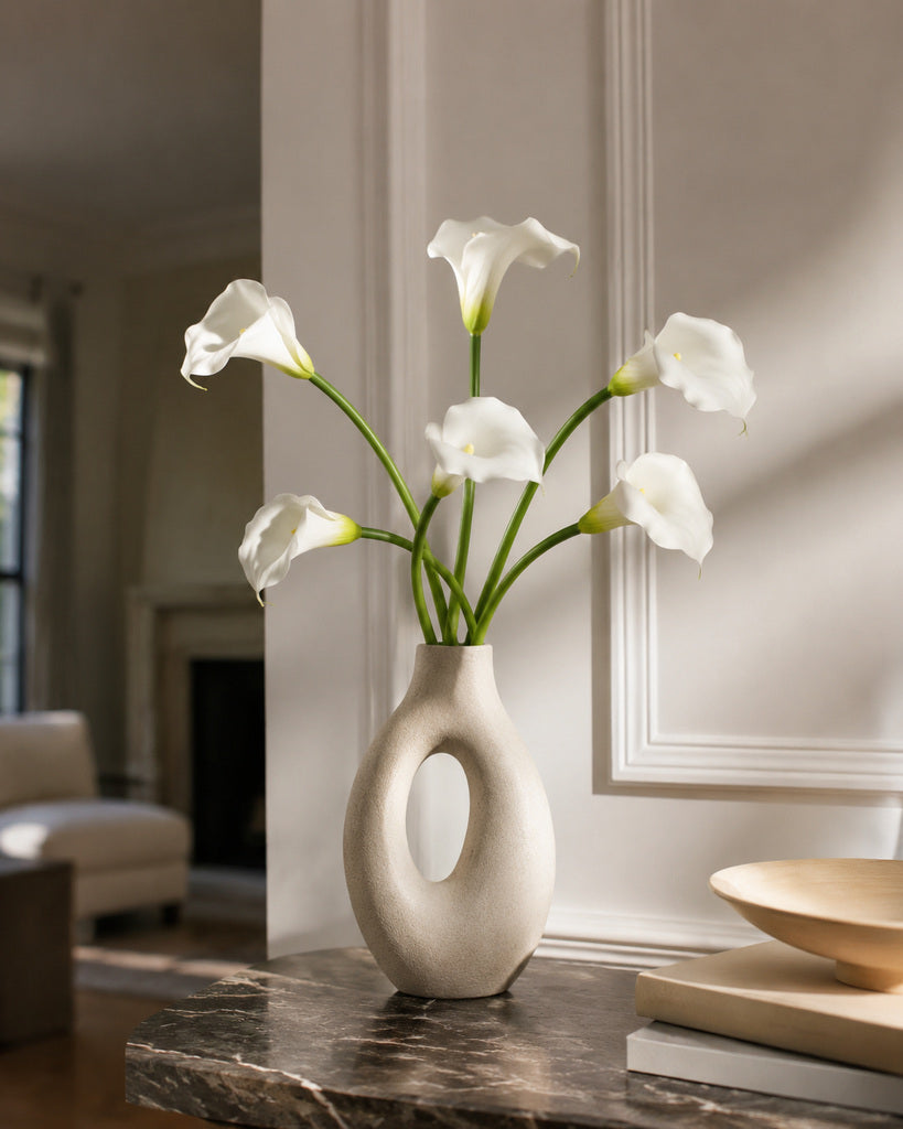White Mini Artificial Calla Lily Stem - 55 cm