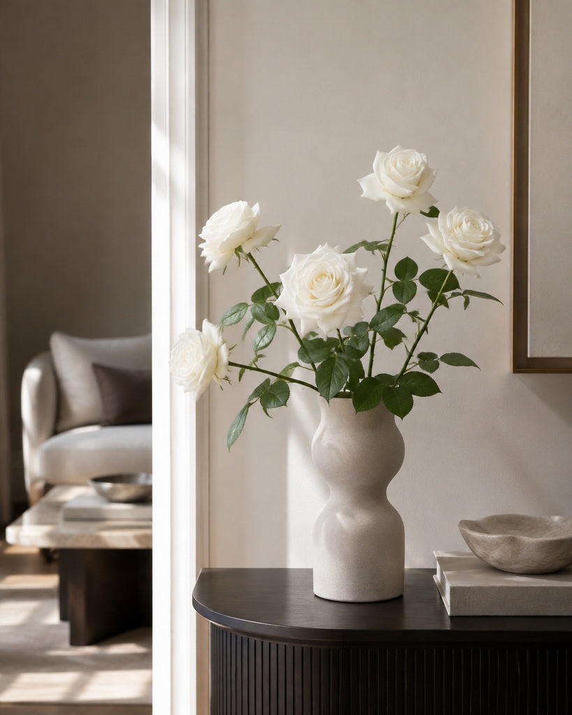 Ivory Silk Cloth Artificial Rose - 66 cm