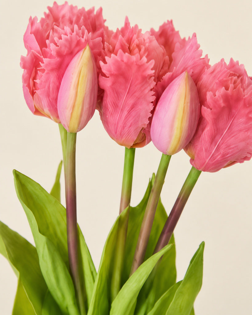 Light Purple Soft Rubber Artificial Parrot Tulip Bouquet - 40 cm