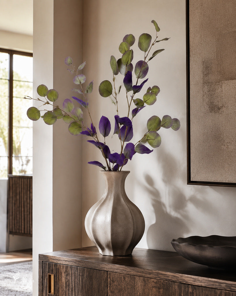 Purple Green Artificial Eucalyptus Branch - 91 cm