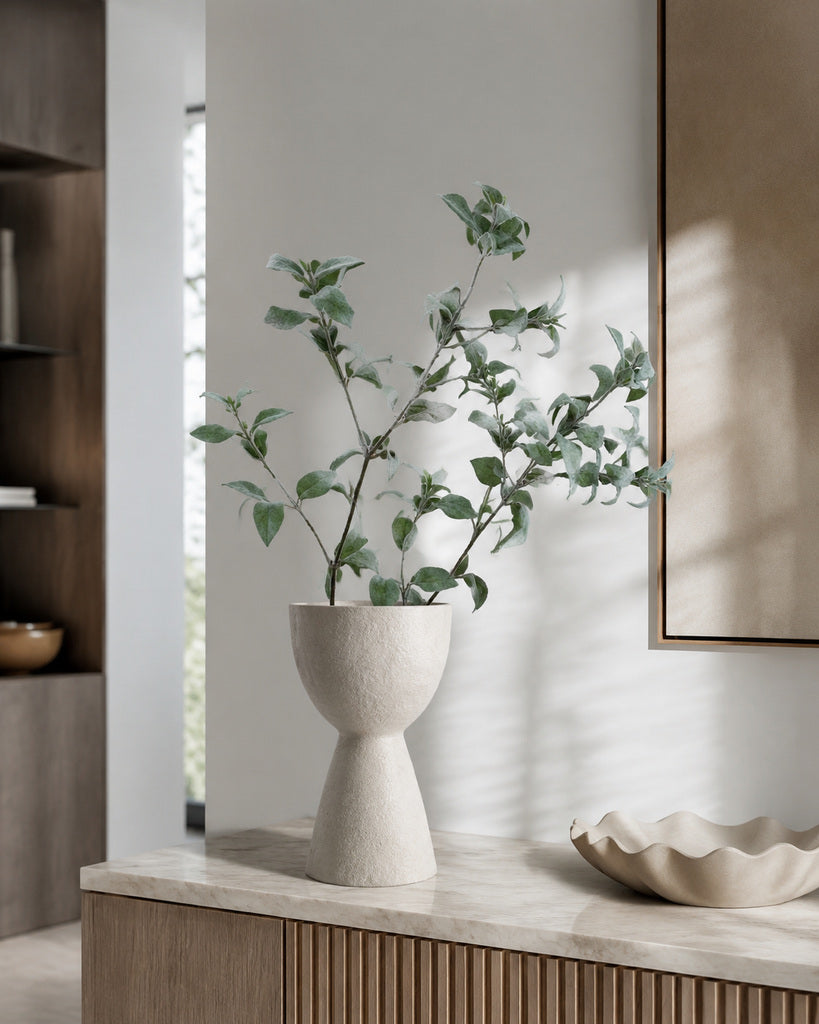 White Green Artificial Sage Greenery Spray - 40 cm