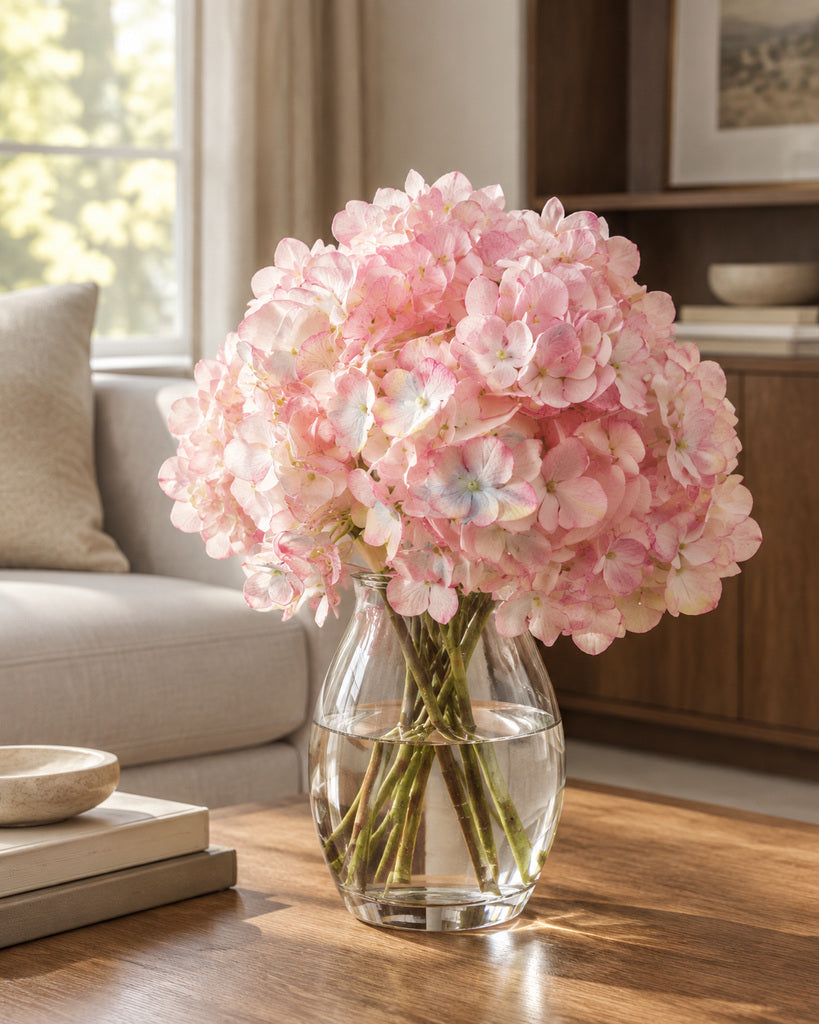 Pink Purple Dutch Hydrangea Large Stem - 64 cm