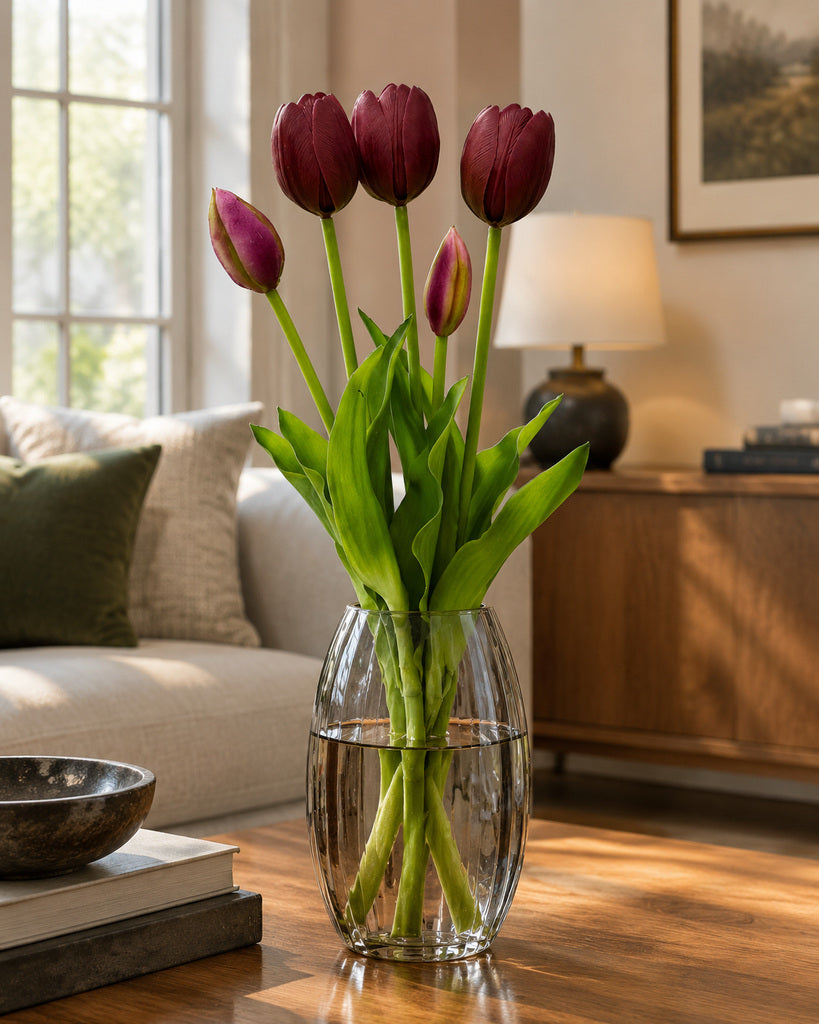 Deep Purple Soft Rubber Tulip Bush - 40 cm