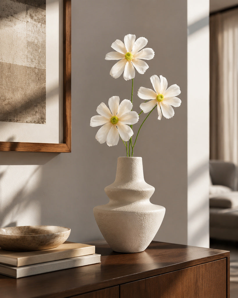 White Artificial Cosmos Floral Spray - 60 cm