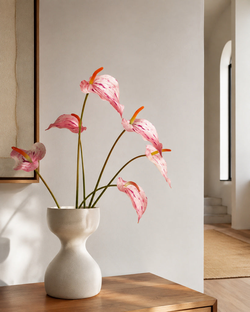 Pink Soft Rubber Artificial Anthurium Stem - 72 cm