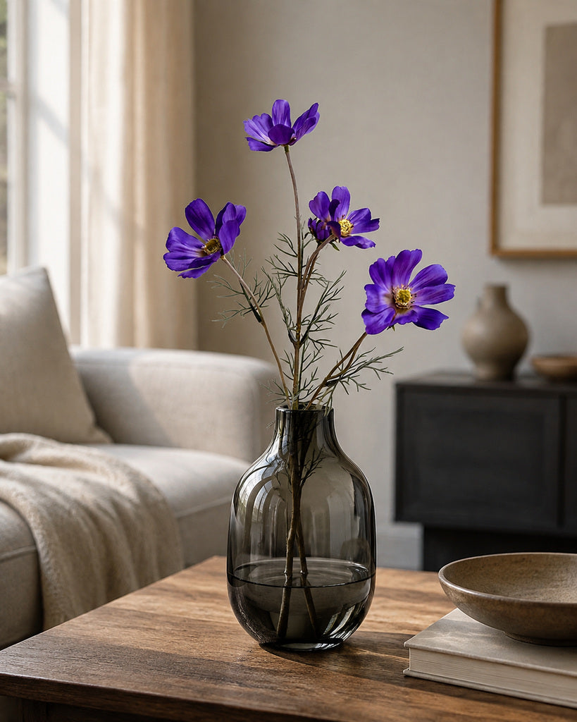 Purple Artificial Daisy Spray - 58 cm