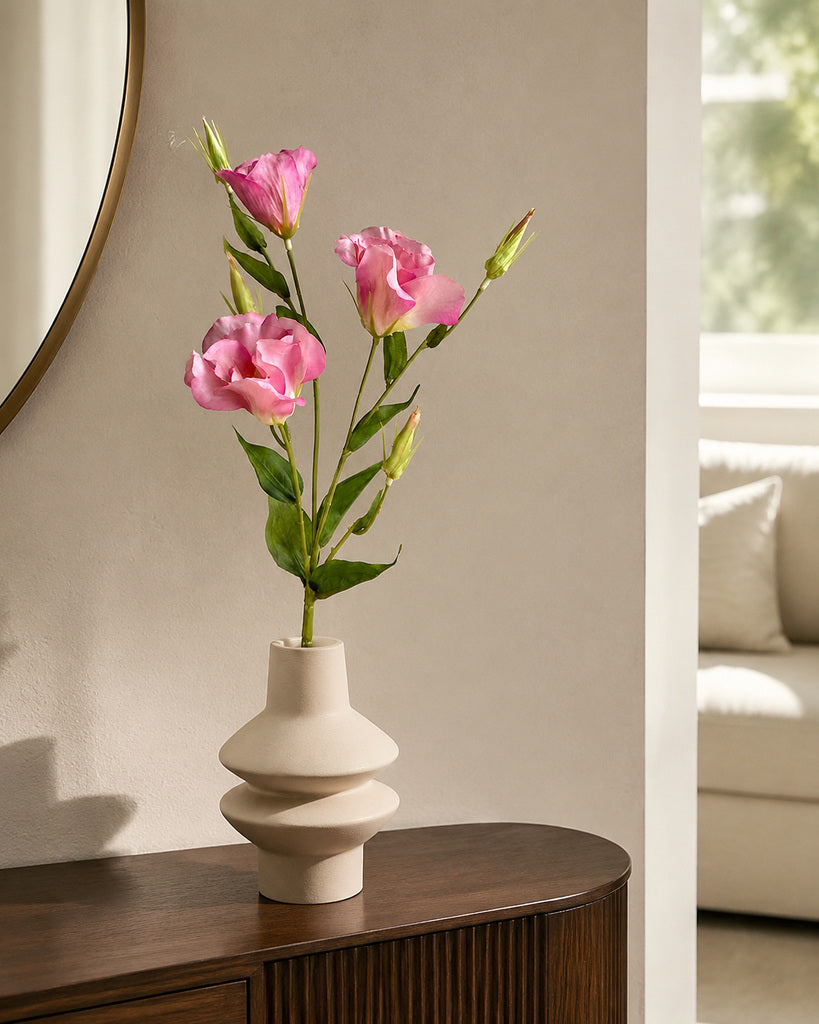 Pink Artificial Lisianthus Spray - 57 cm