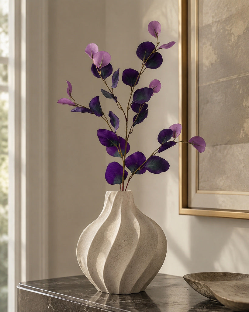 Purple Red Artificial Eucalyptus Branch - 91 cm