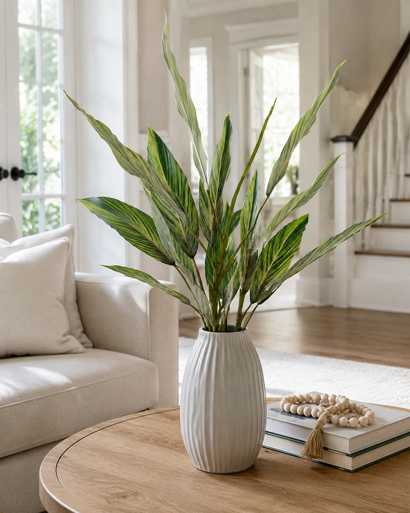 Green Artificial Canna Leaf Branch - 120 cm