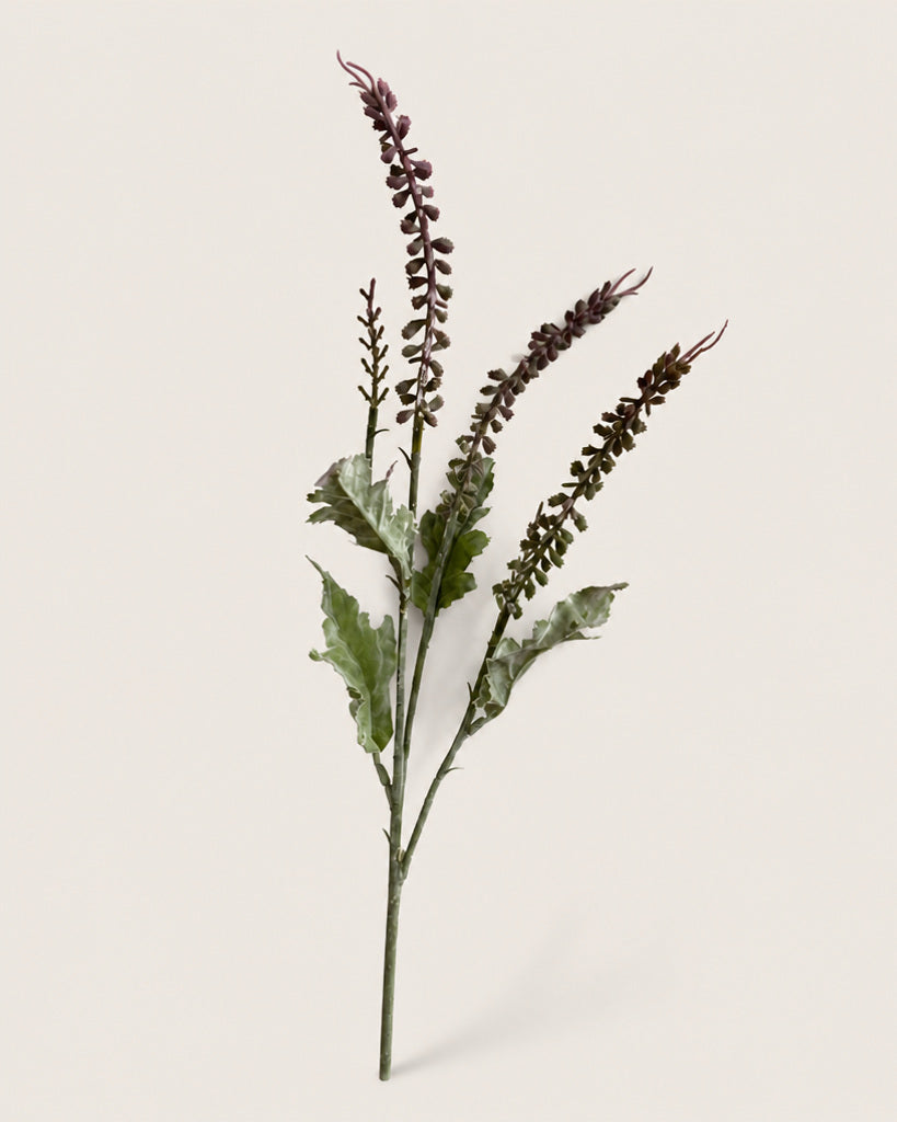 Light Purple Flocked Layered Grass Artificial Stem - 73 cm