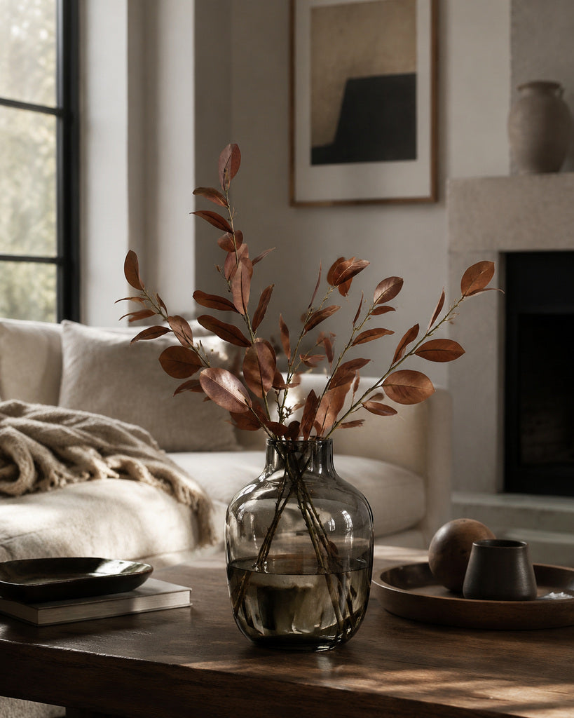 Brown Artificial Crape Myrtle Leaf Branch - 116 cm