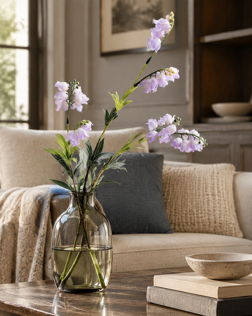 Purple Artificial Bellflower Spray - 80 cm