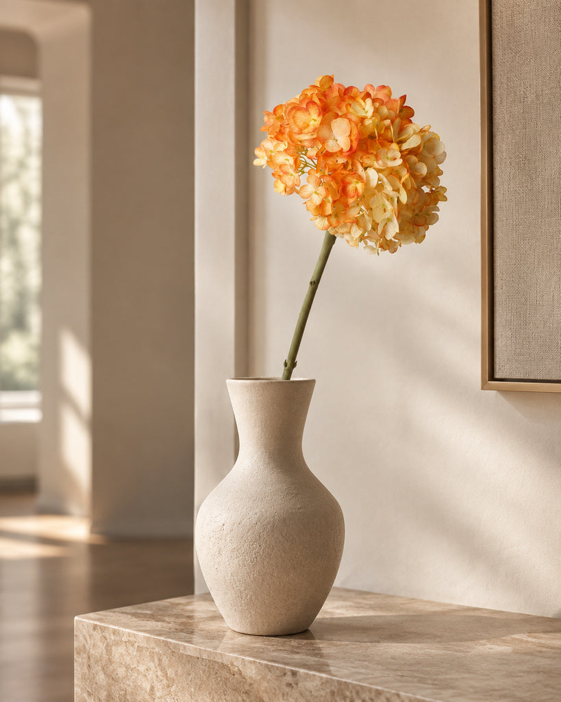 Orange Dutch Hydrangea Large Stem - 64 cm