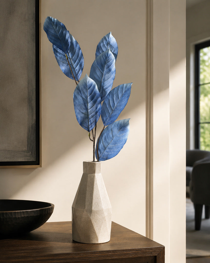 Indigo Artificial Crape Myrtle Leaf Branch - 84 cm