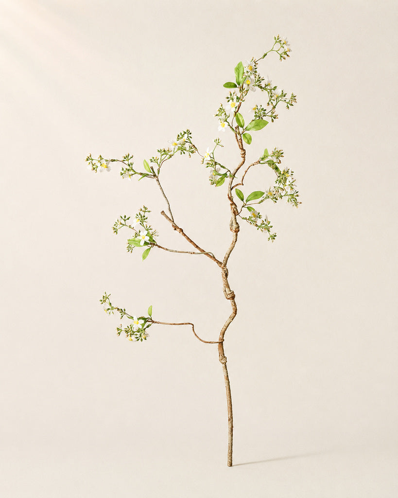 White Fabric Artificial Wild Daisy Branch - 92 cm