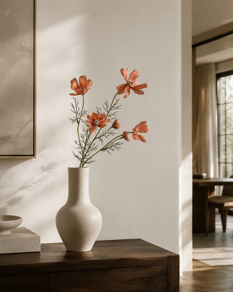 Autumn Coral Artificial Daisy Spray - 58 cm
