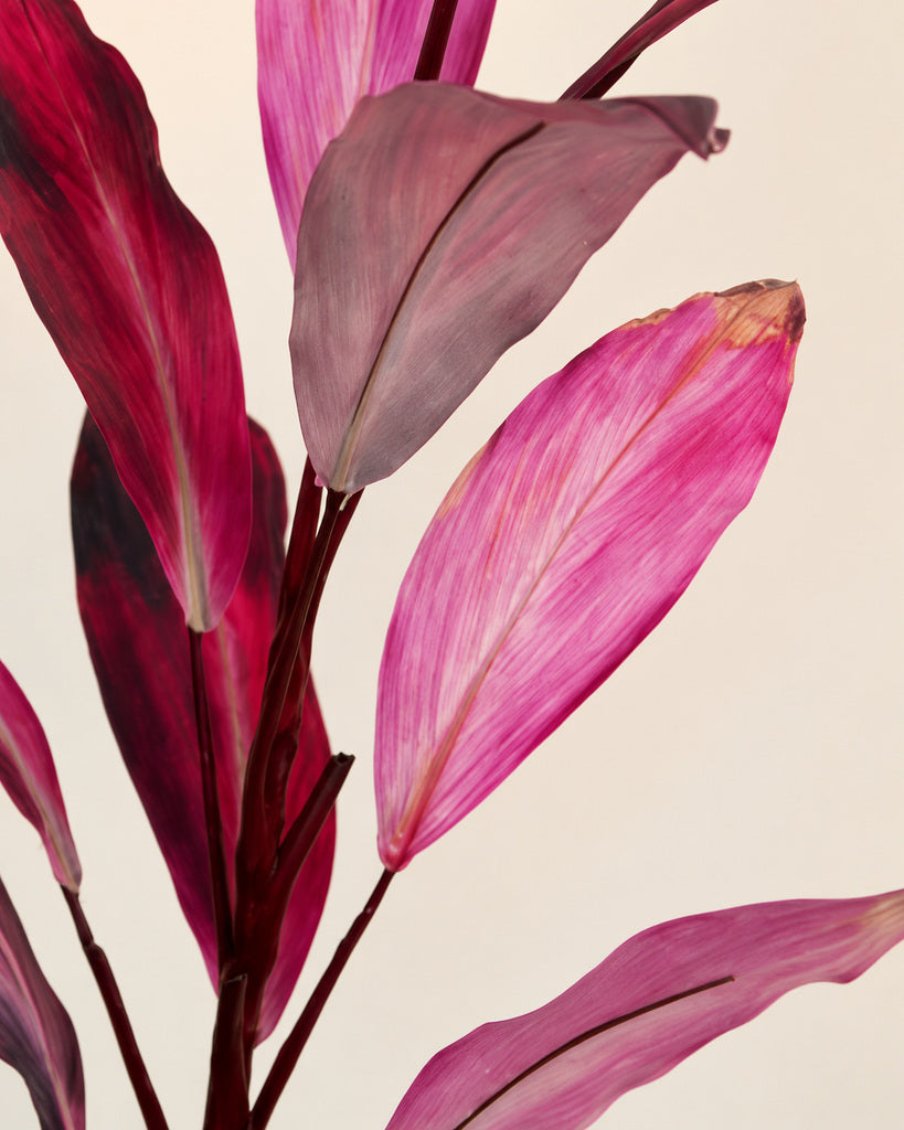 Red Artificial Canna Leaf Branch - 120 cm
