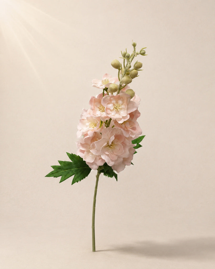 Light Champagne Fabric Artificial Delphinium Spray - 72 cm