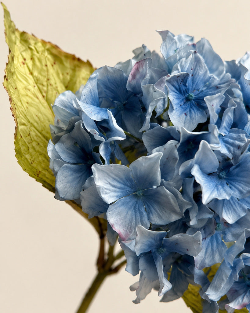 Autumn Blue Artificial Hydrangea Stem - 68 cm