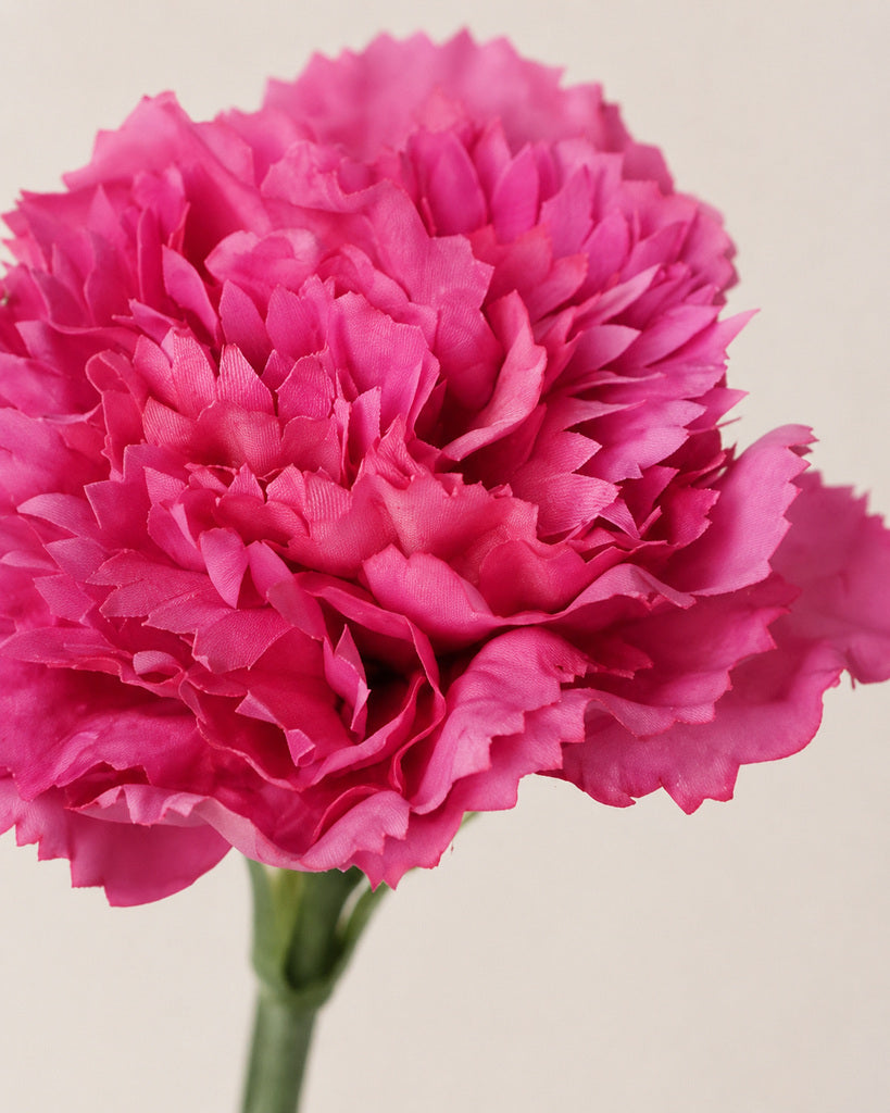 Magenta Real Touch Fabric Artificial Carnation Stem - 50 cm