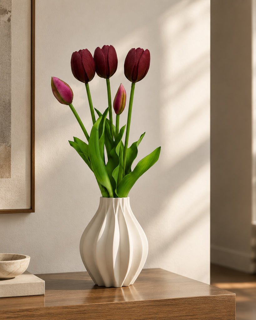 Deep Purple Soft Rubber Tulip Bush - 40 cm