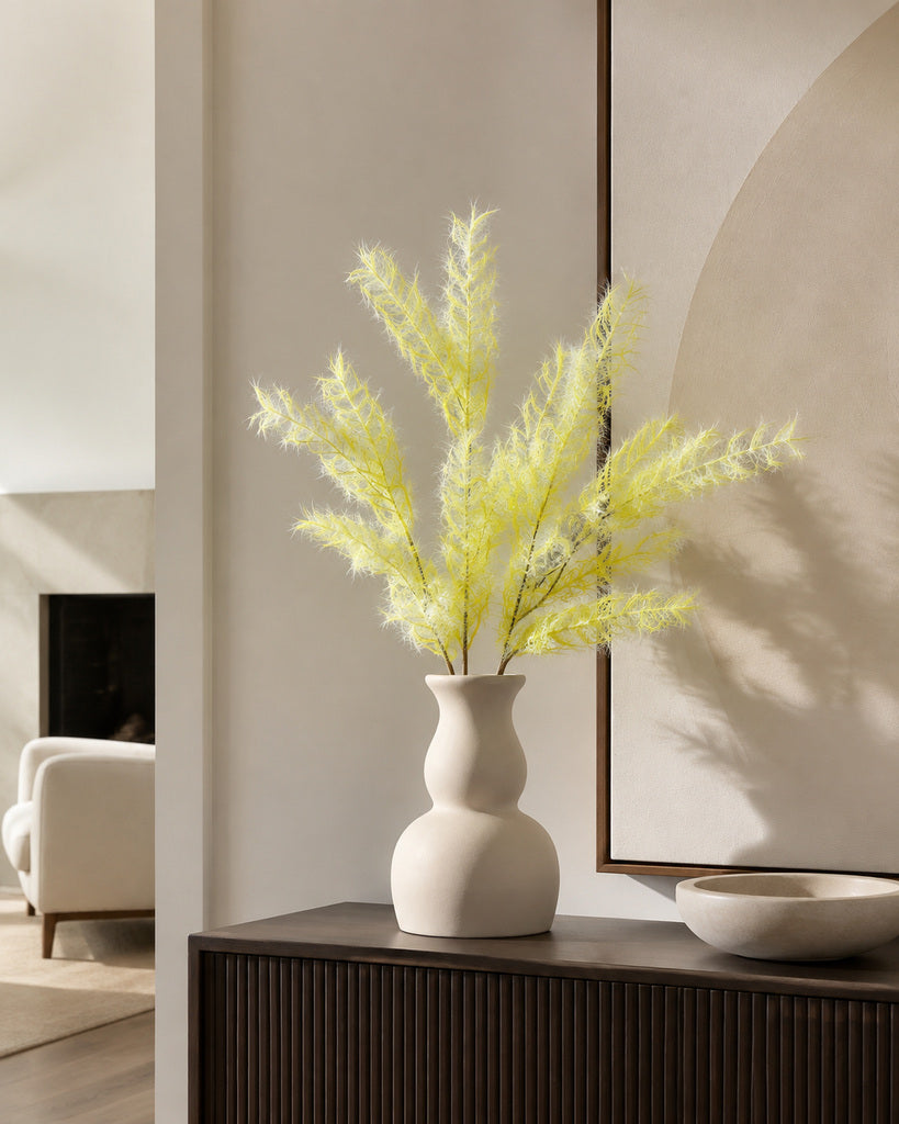 Yellow-Green Artificial Smoke Bush Floral Stem - 70 cm