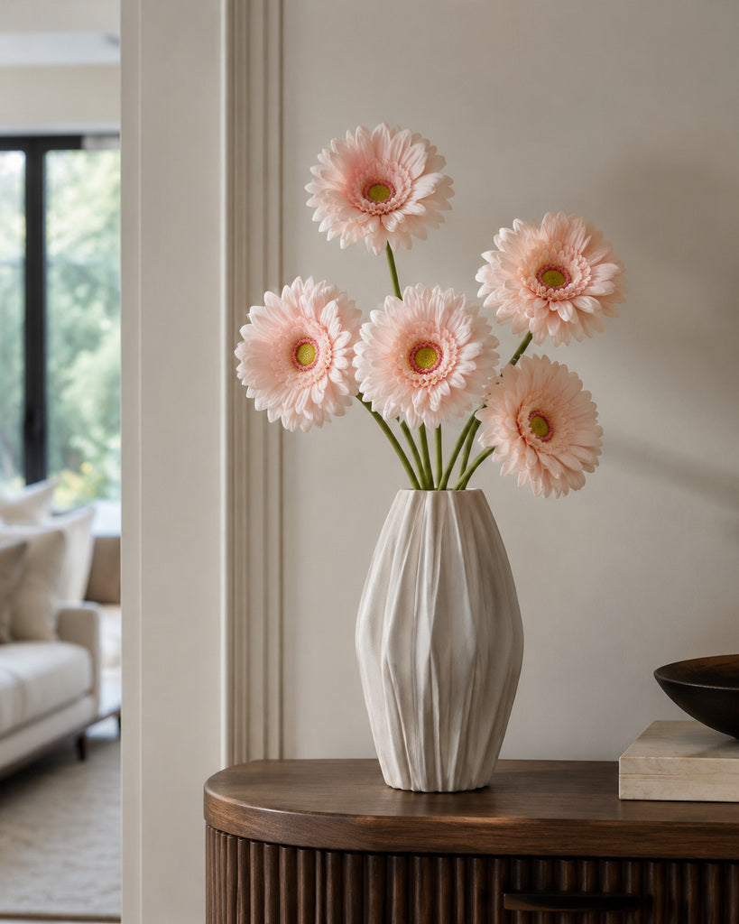 Light Pink PVC Artificial Gerbera Daisy Stem - 65 cm