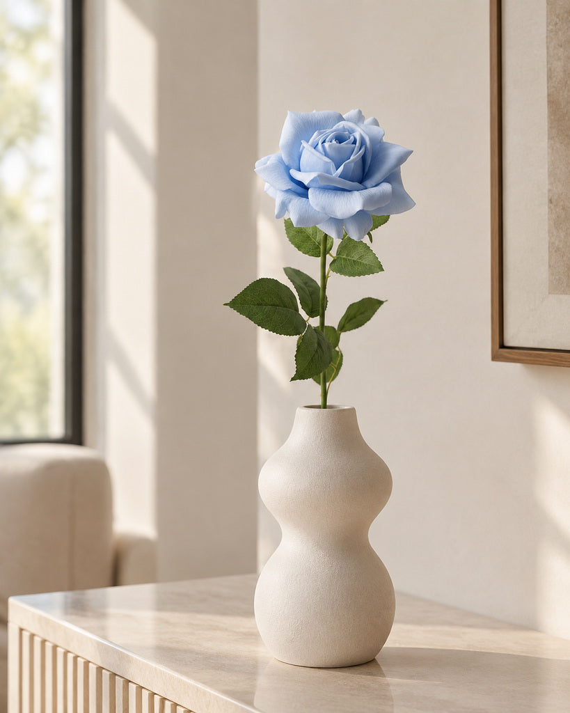 Light Blue Austin Artificial Rose Stem - 73 cm