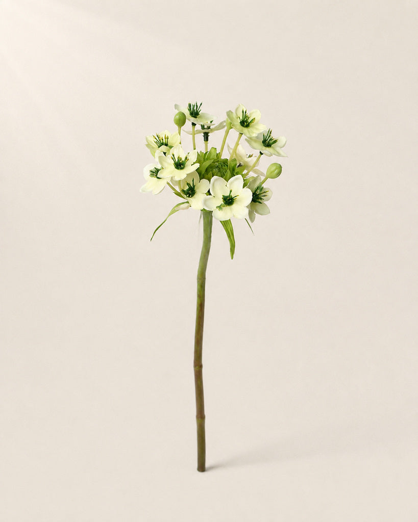 White Fabric Artificial Flower Stem - 64 cm