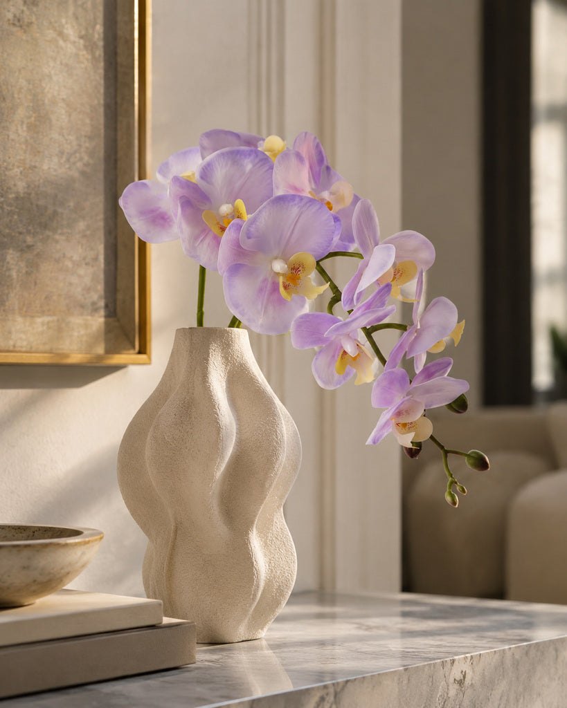 Light Purple PVC Artificial Phalaenopsis Orchid Stem - 100 cm