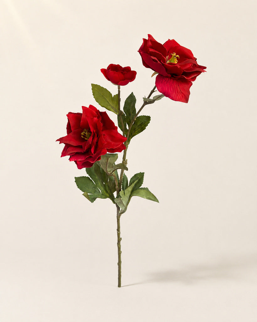 Red Artificial Clematis Floral Stem - 66 cm