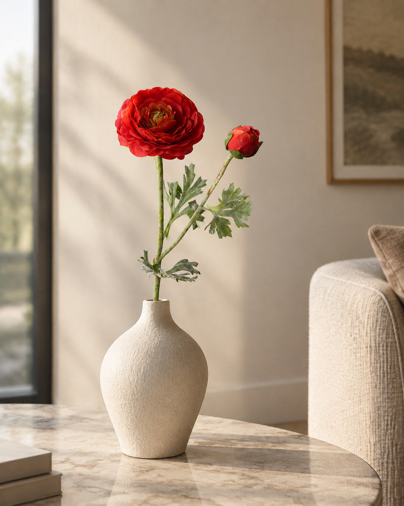 Red Artificial Ranunculus Stem - 62 cm