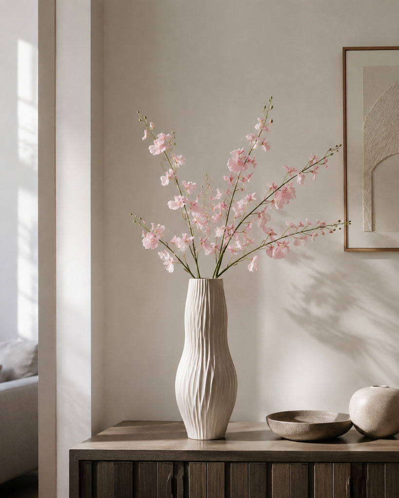 Pink Real Touch Dancing Orchid Stem - 96 cm