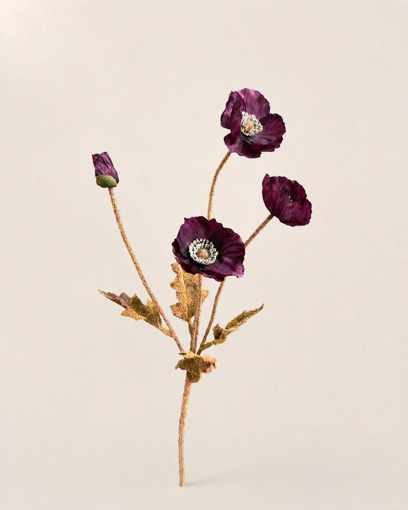 Deep Purple Artificial Autumn Coral Floral Stem - 60 cm