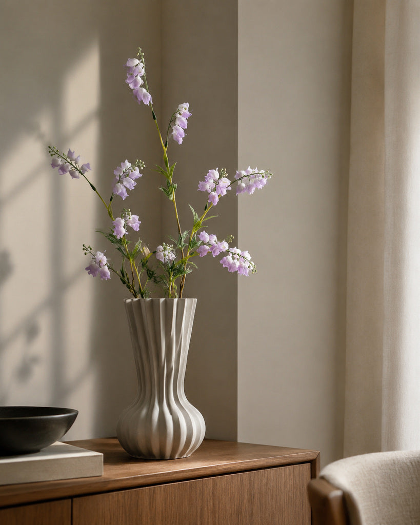 Purple Artificial Bellflower Spray - 80 cm