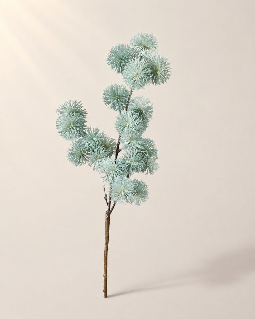 Blue Artificial Flocked Allium Spray - 70 cm