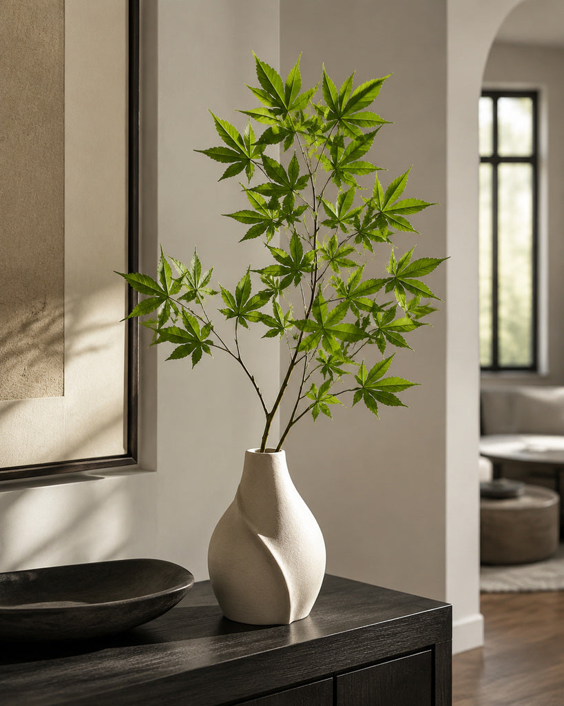 Green Artificial Maple Leaf Branch - 70 cm