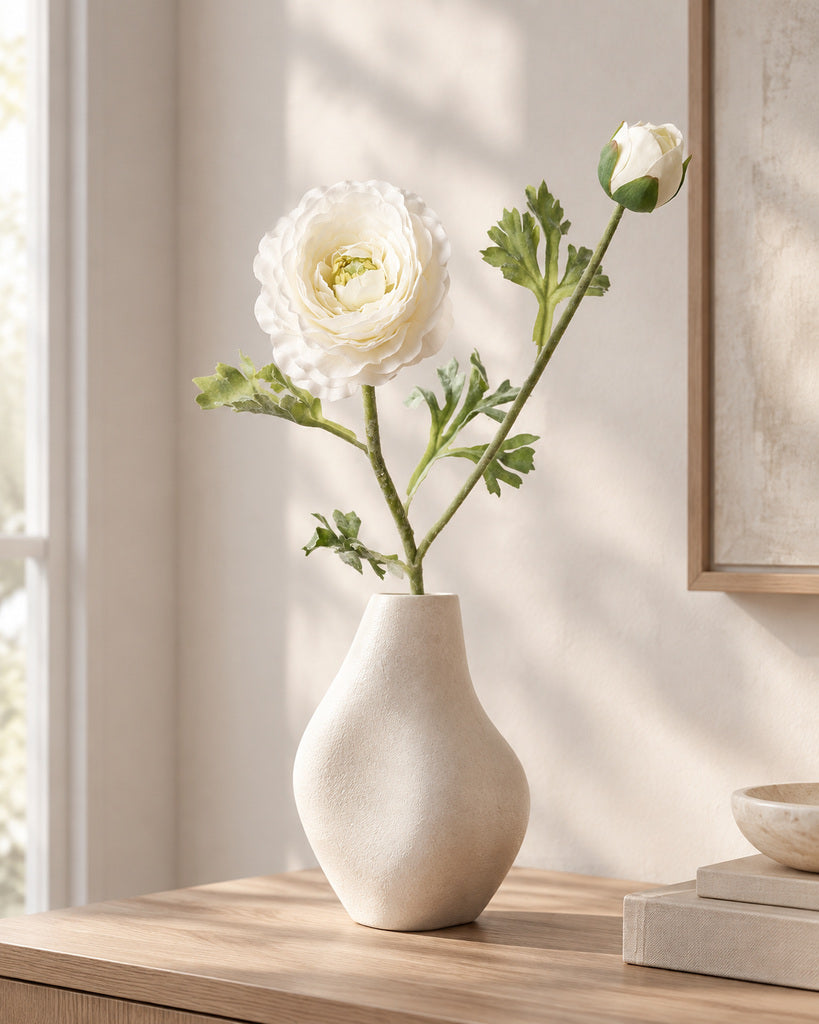 White Artificial Ranunculus Stem - 62cm