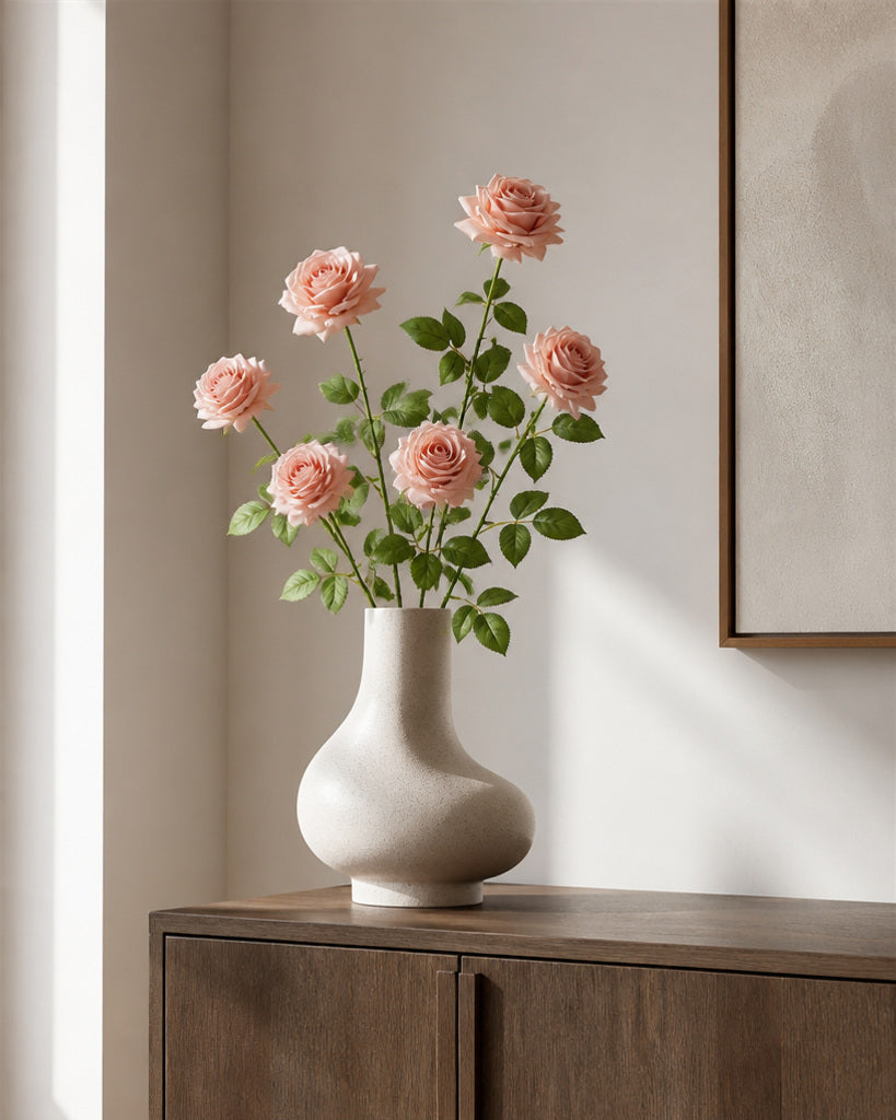Sakura Pink Fabric Artificial Rose Stem - 66 cm