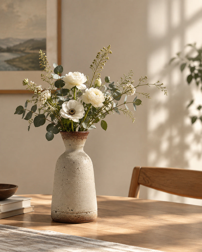 Speckled Ivory Handmade Ceramic Vase - 8.7"