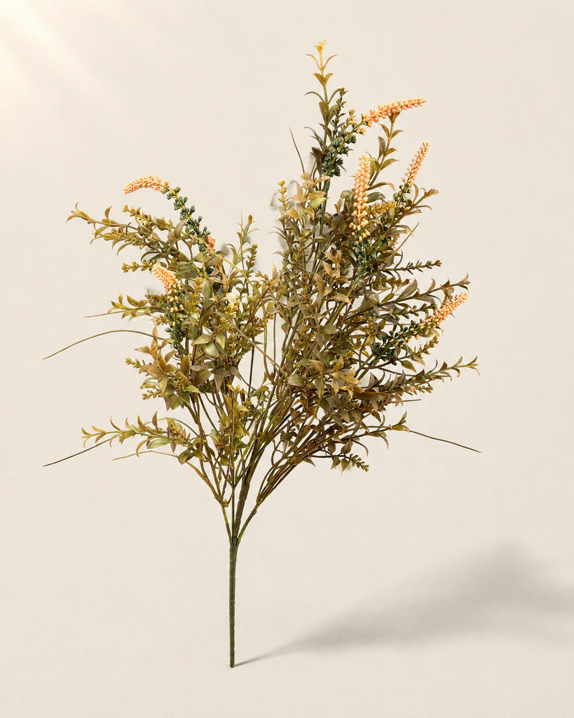 Coffee Brown Plastic Artificial Wheat Spike Greenery Bush - 62 cm