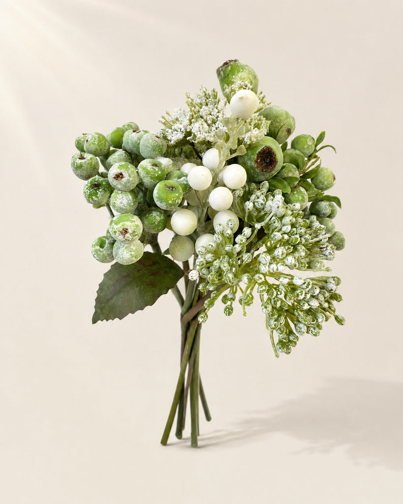 White Artificial Forest Berry Bundle - 32 cm