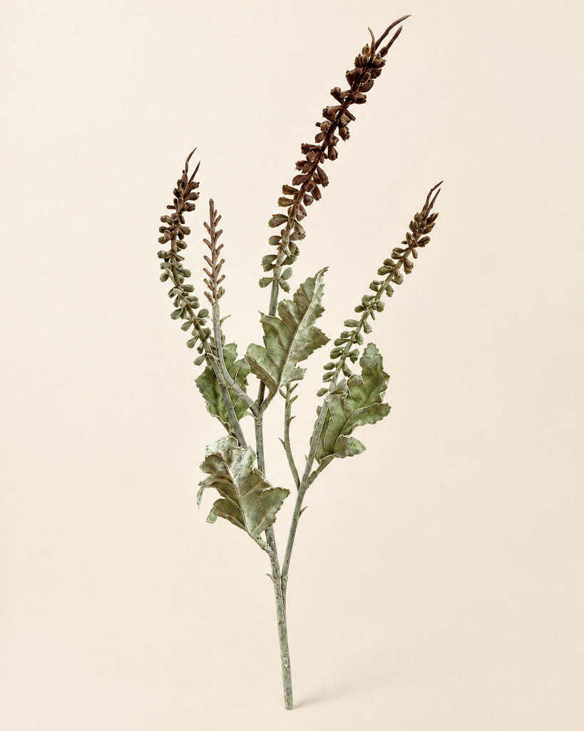 Night Purple Flocked Layered Grass Artificial Stem - 73 cm