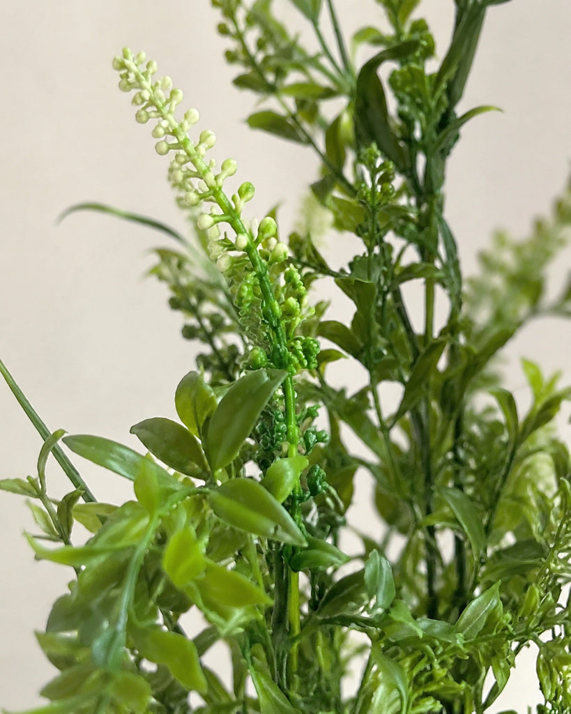 Deep Green Plastic Artificial Wheat Spike Greenery Bush - 62 cm