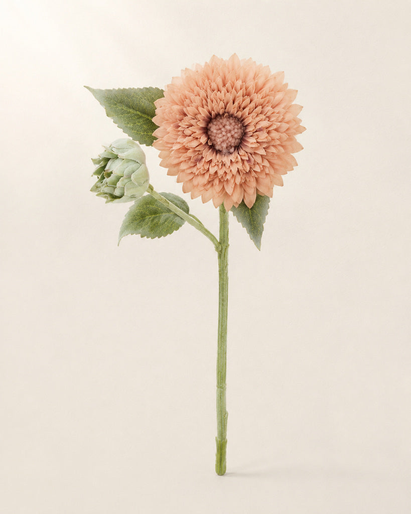 Coffee Brown Fabric Artificial Sunflower Stem - 45 cm