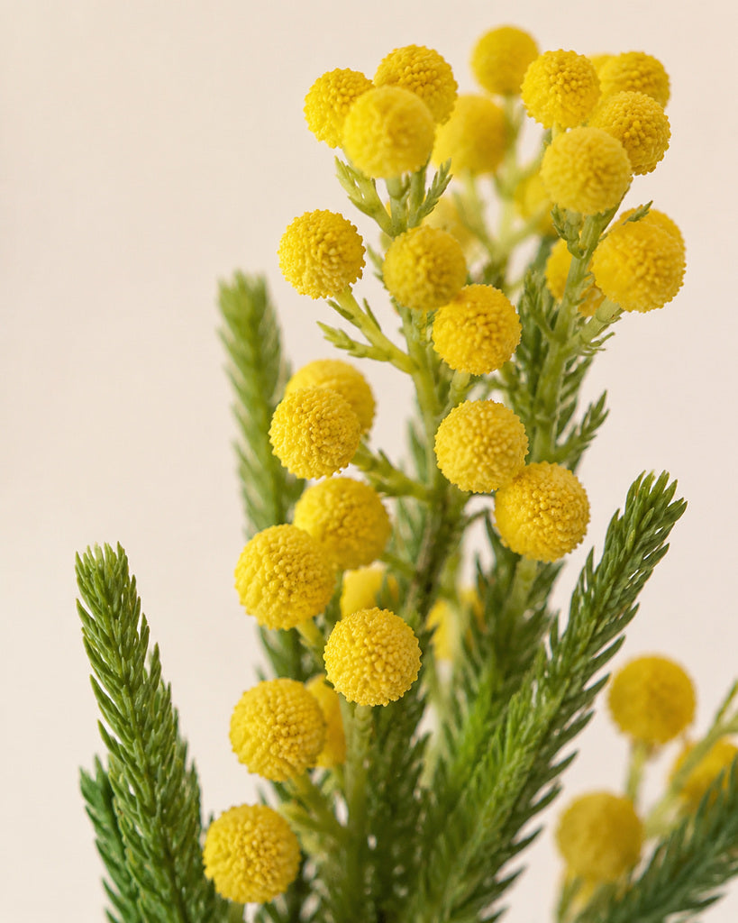 Yellow Artificial Coral Berry Branch - 54 cm