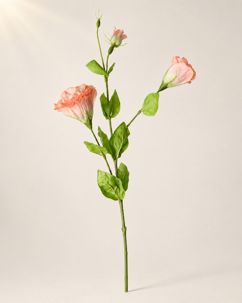 Orange Plastic Artificial Lisianthus Spray - 70 cm