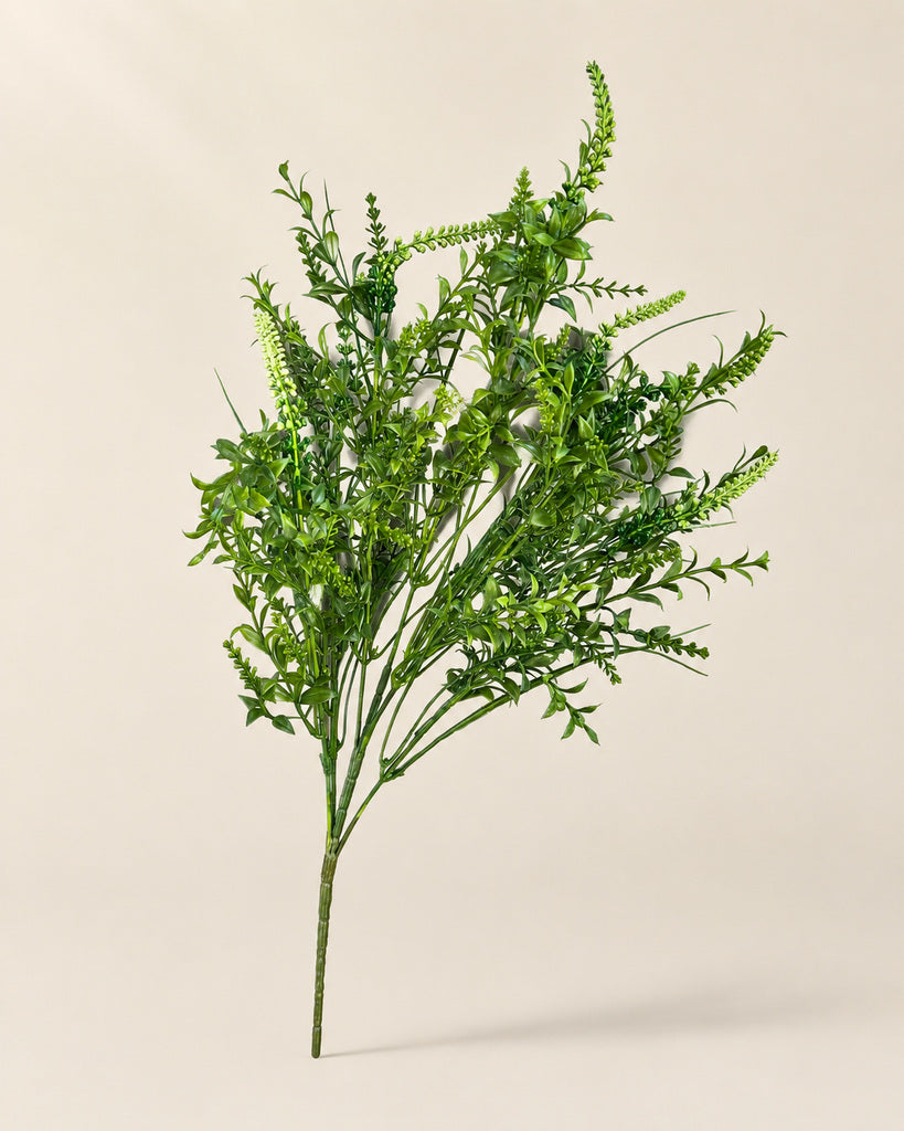 Deep Green Plastic Artificial Wheat Spike Greenery Bush - 62 cm