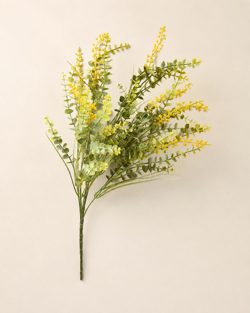 Orange Yellow Plastic Artificial Eucalyptus Berry Greenery Bush - 64 cm